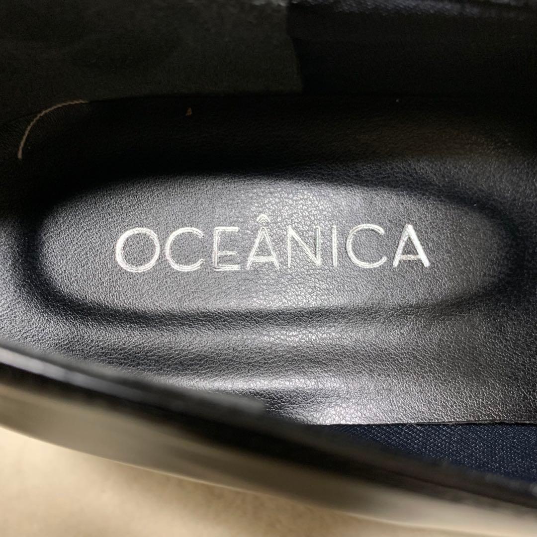 美品【ヒルズアベニュー】リアルレザー　厚底シューズ シャークソール　リボン