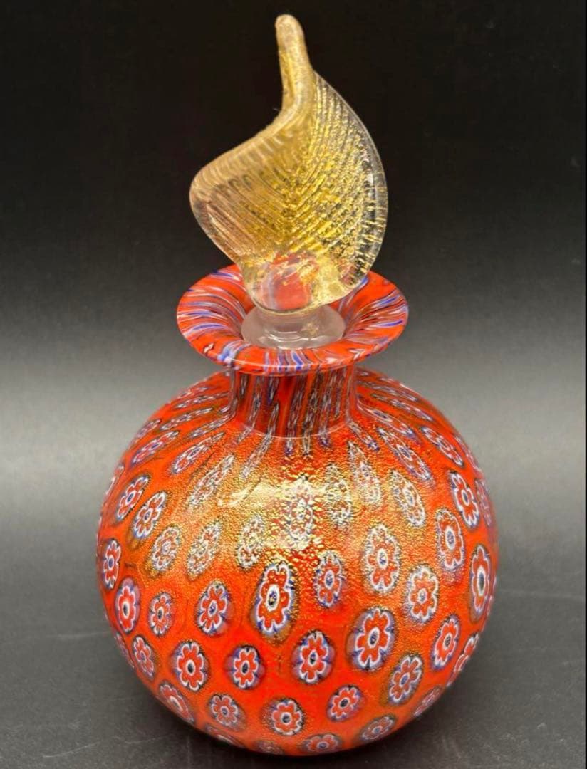 なっち　ムラーノ ヴェネチアングラス　香水瓶　ミルフィオリ　置物