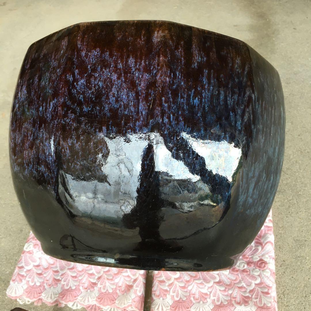 1246 火鉢 金魚鉢 陶器 入れ物 五徳 火挟 弁慶(銅製？) セット