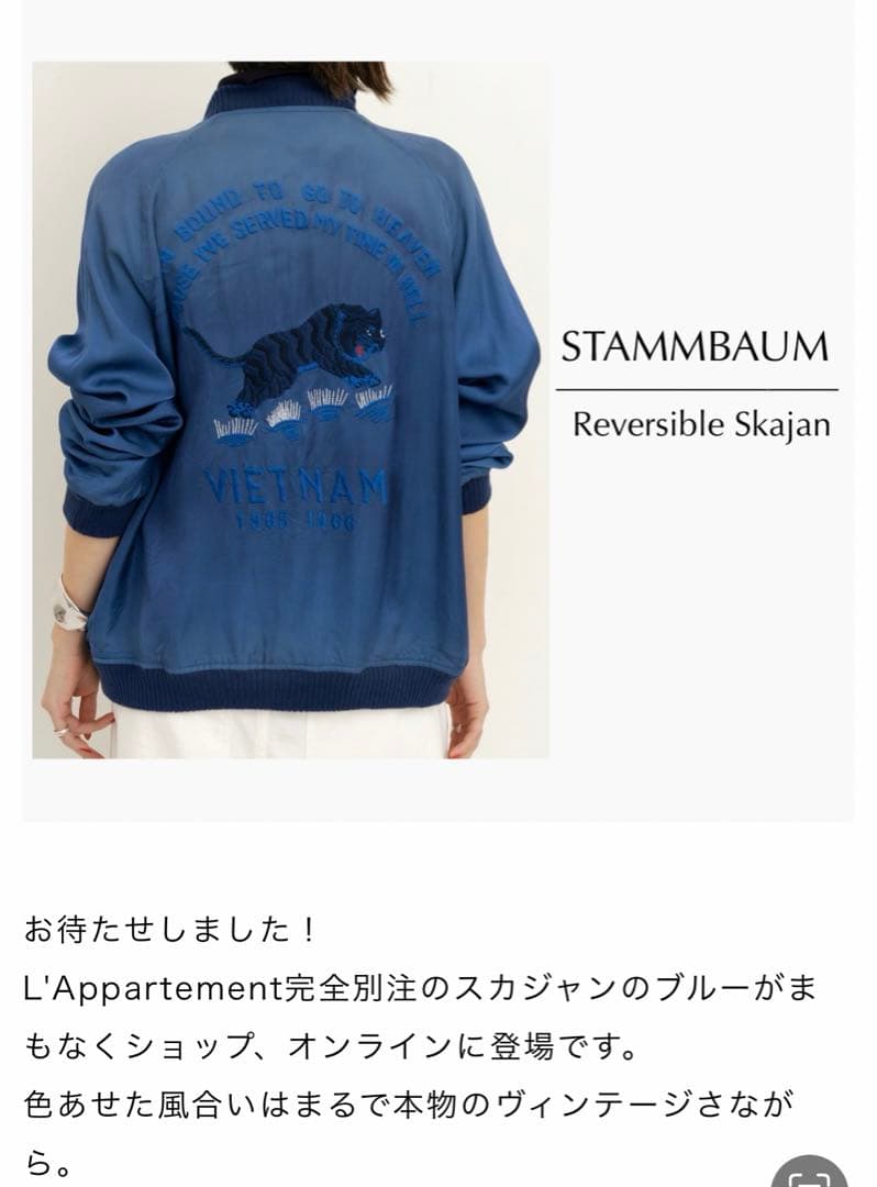 【ボブ様】新品アパルトモン シュタンバウム Reversible Sukajan