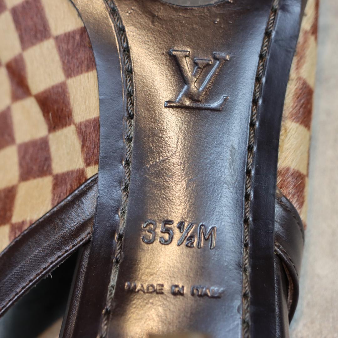 LOUIS VUITTON ハラコ パンプス レディース 高級 ミュール