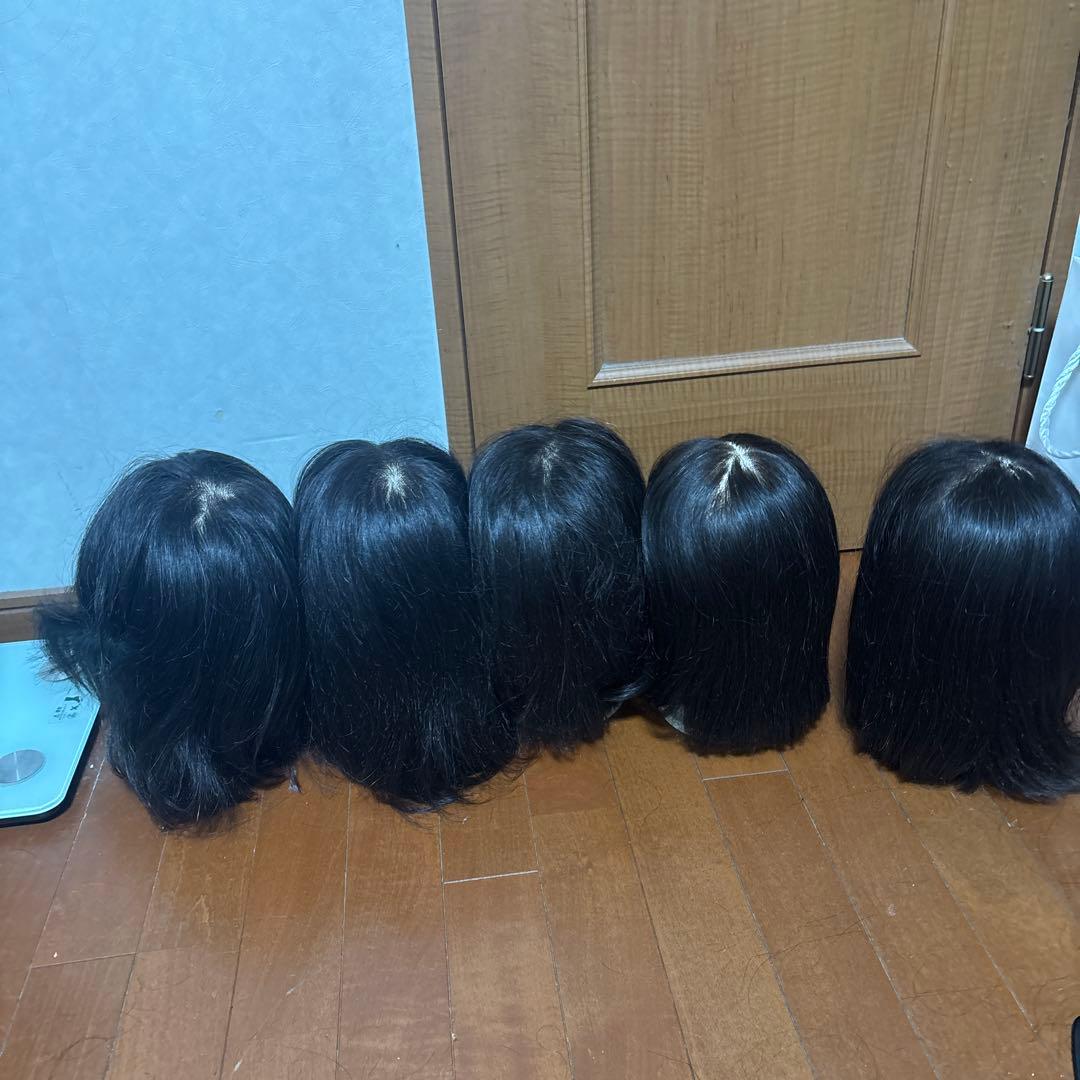 [値下げ本日２４時まで] 人毛ウィッグ5体セット 東京チャーム カット練習用