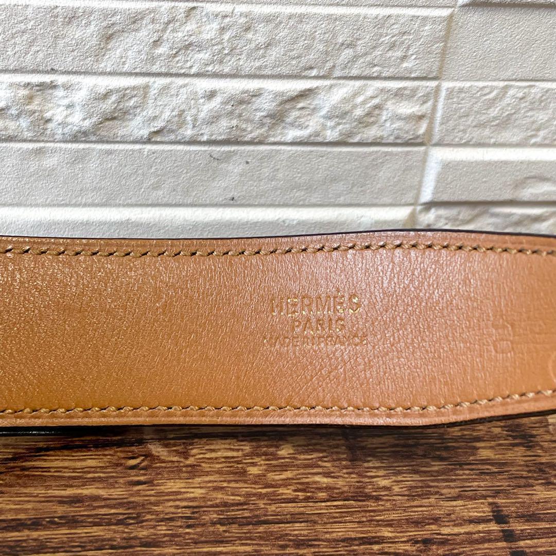 良品 エルメス ケリー ベルト レザー ゴールド 金具 ターンロック