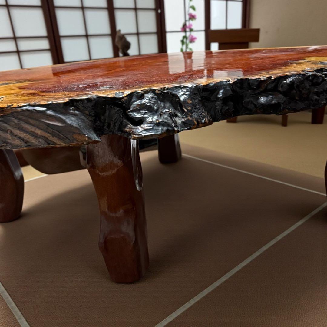 【一点物】花梨 瘤杢 一枚板 座卓｜和室・洋室どちらにも映える高級ローテーブル