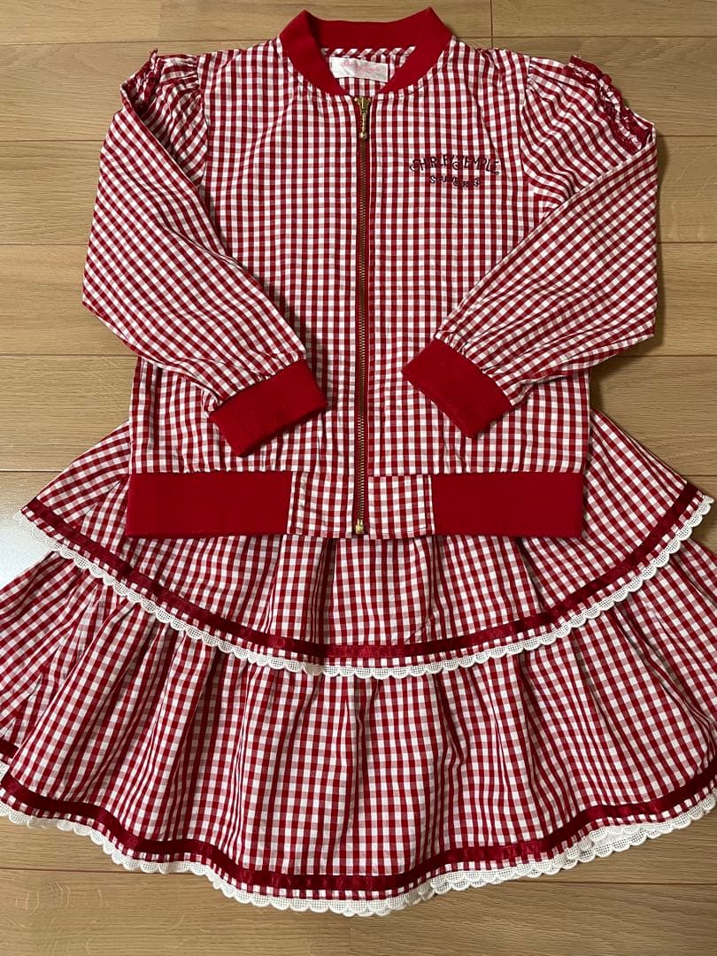 シャーリーテンプル いちご　ジャケット＆スカート セットアップ　130