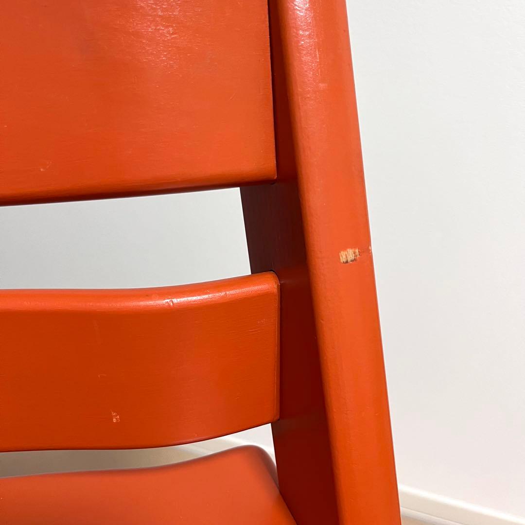 【美品】No.4　ストッケ　トリップトラップ　オレンジ　ベビーセット付き