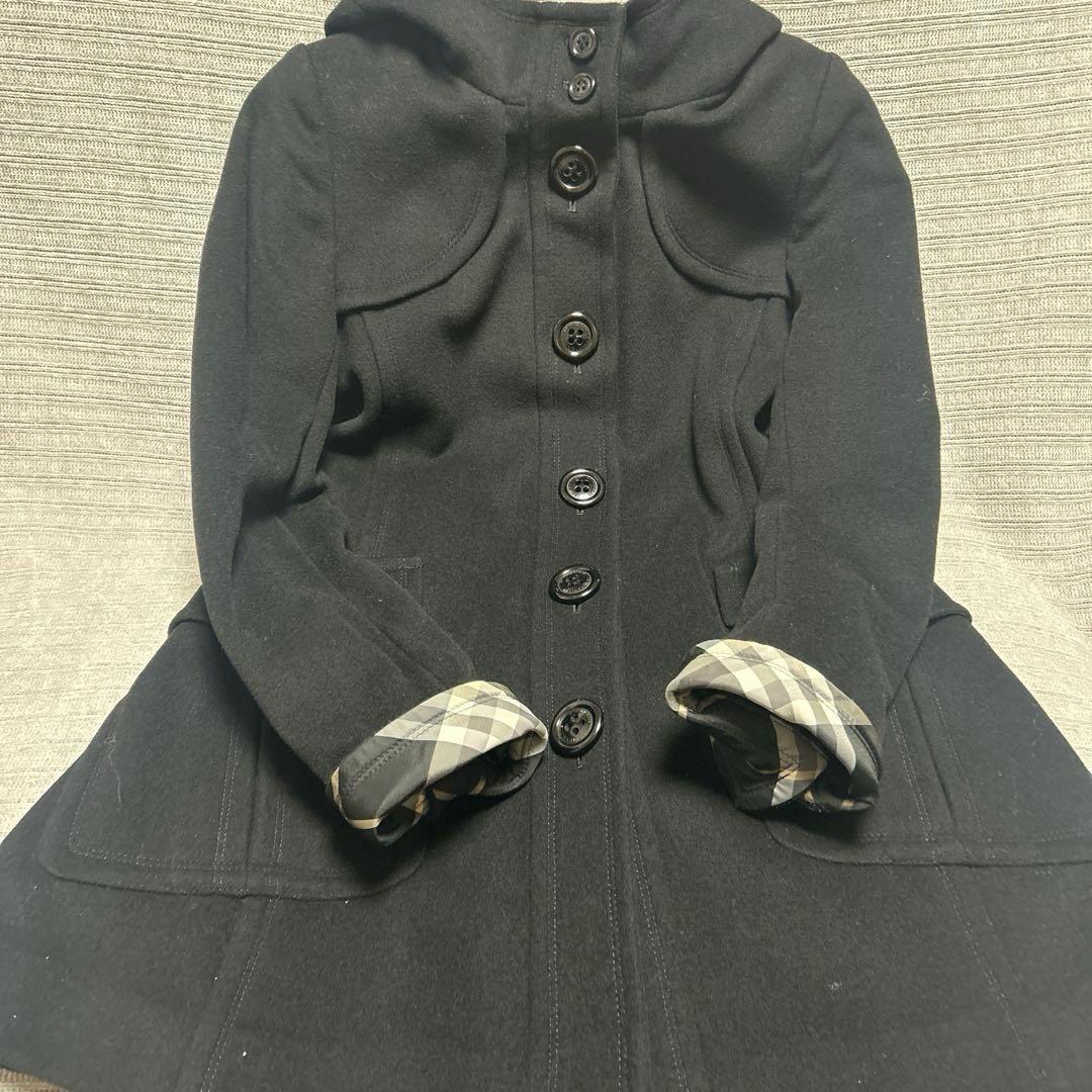 BURBERRY BLUE LABEL ロングコート38 黒　M
