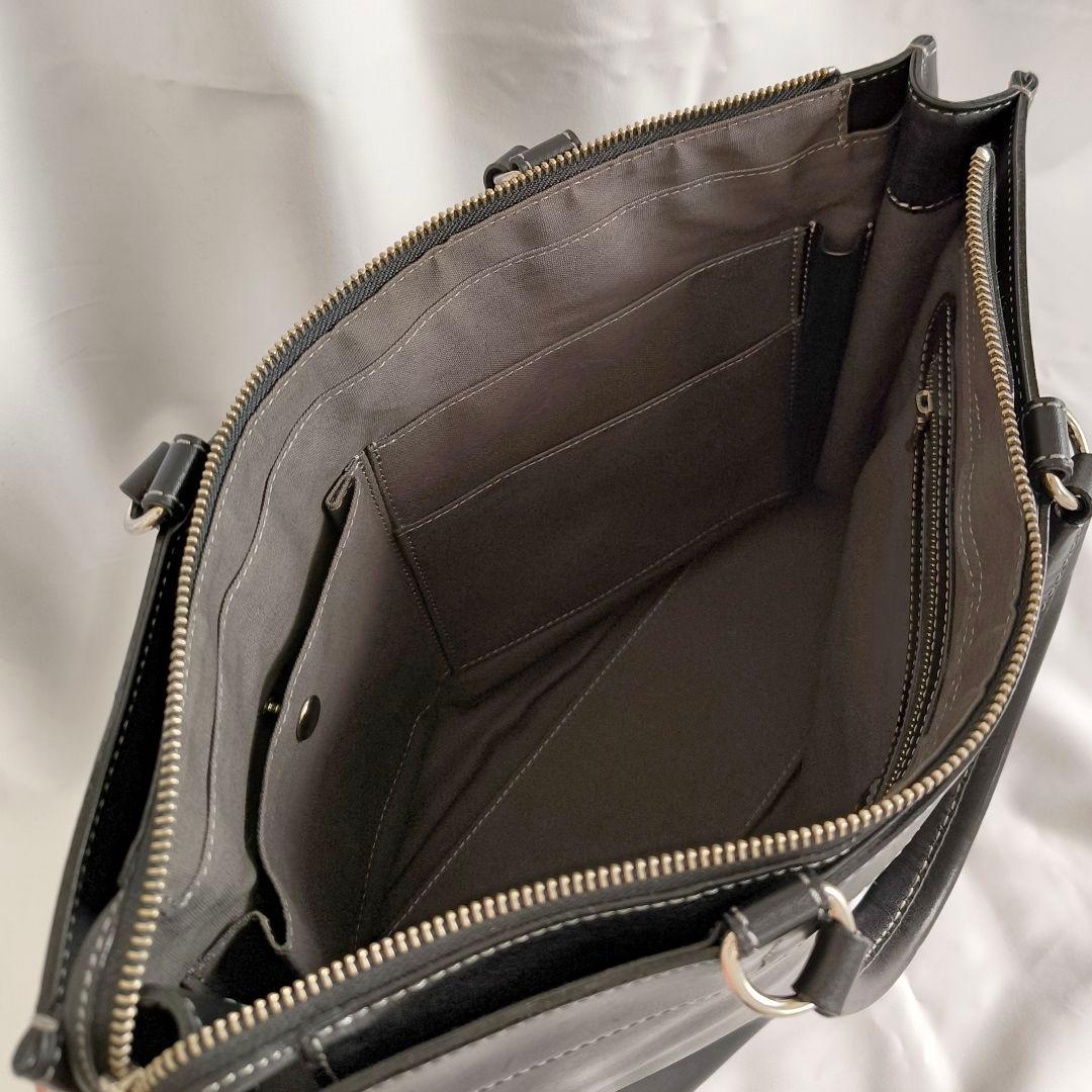 【美品】土屋鞄　プロータ　ビジネスバッグ　ブリーフケース　防水　黒　レザー