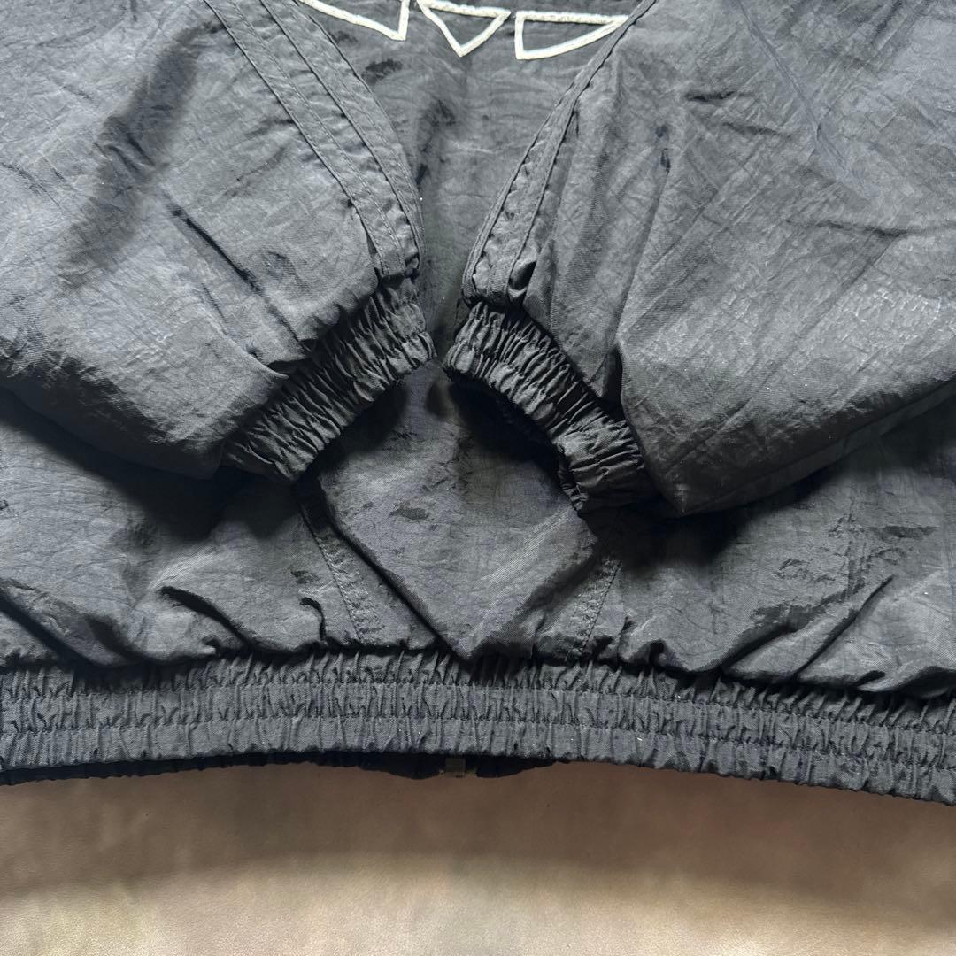 adidas古着90s 中綿フードジャケット トレフォイル刺繍ロゴY2K U7