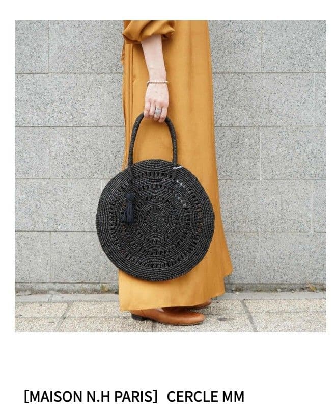 ★MAISON N.H PARIS メゾンエヌアッシュパリ★サークルバッグ黒M
