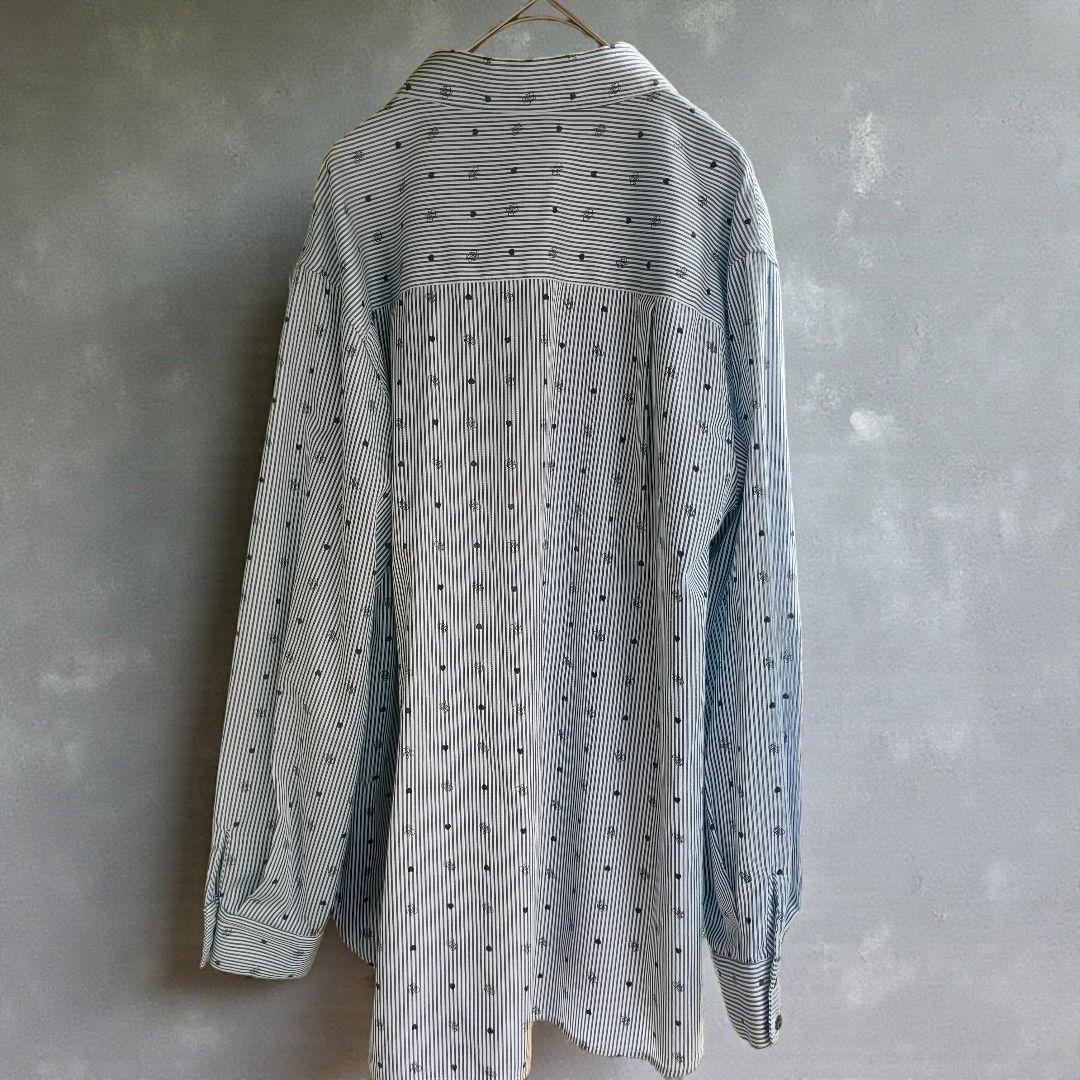 ロージーモンスター ハート ロゴ ストライプ シャツ ブラック