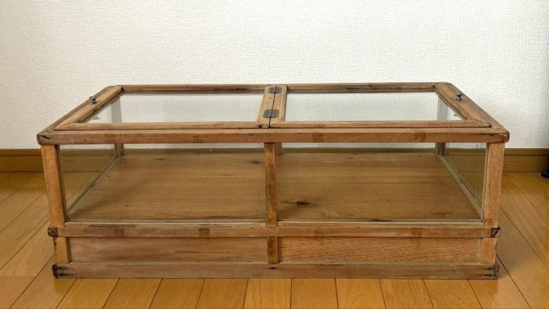 ガラスディスプレイ棚　（古家具）