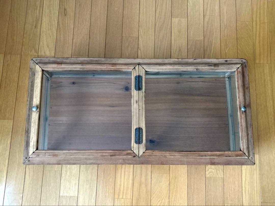 ガラスディスプレイ棚　（古家具）