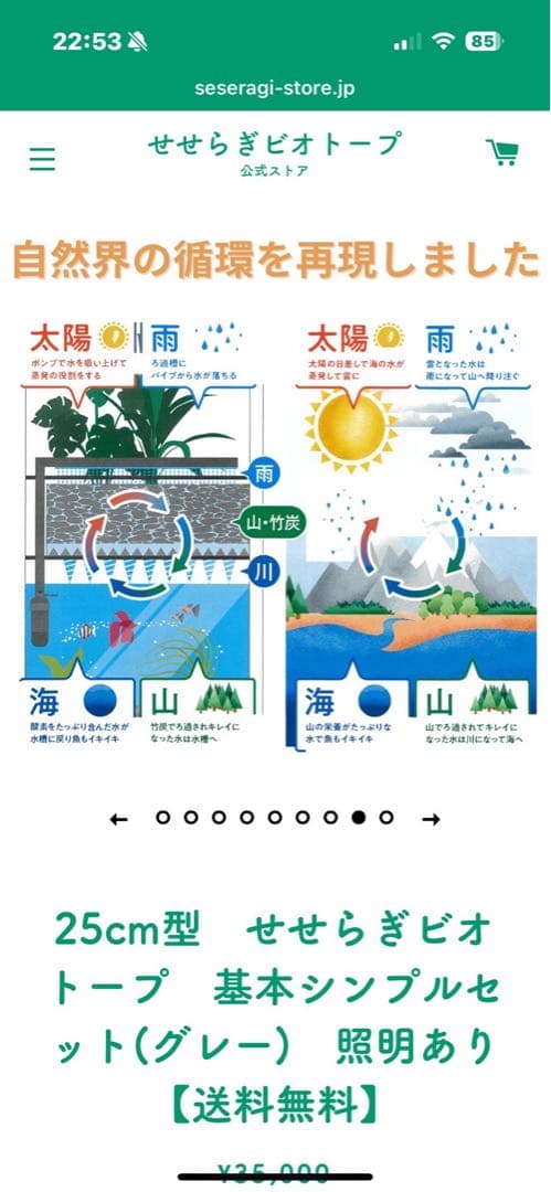 西条庭園　せせらぎビオトープ25cm型 照明付き