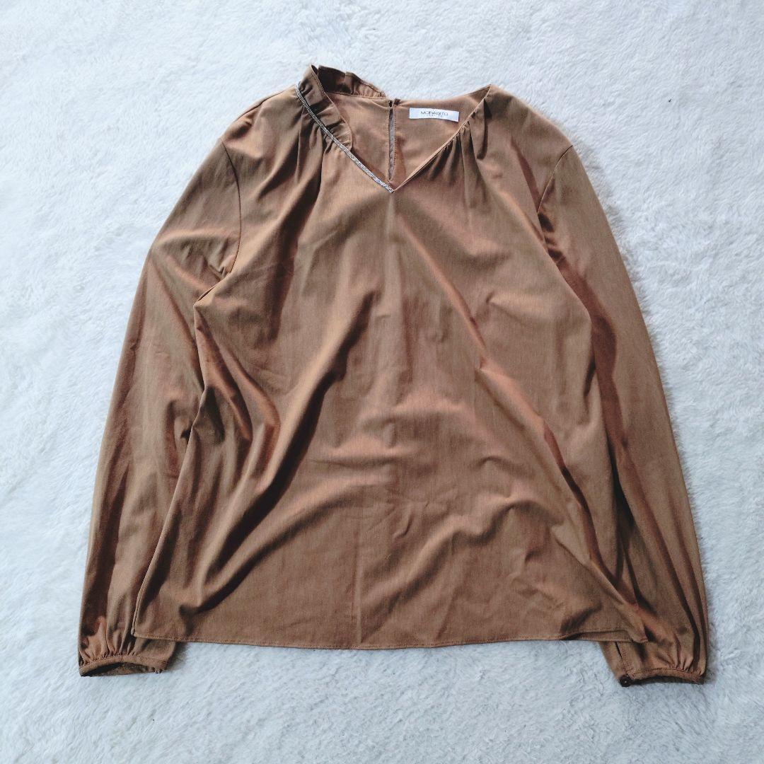極美品 近年物 MORABITO アシンメトリー ブラウス 38 定価9万円弱