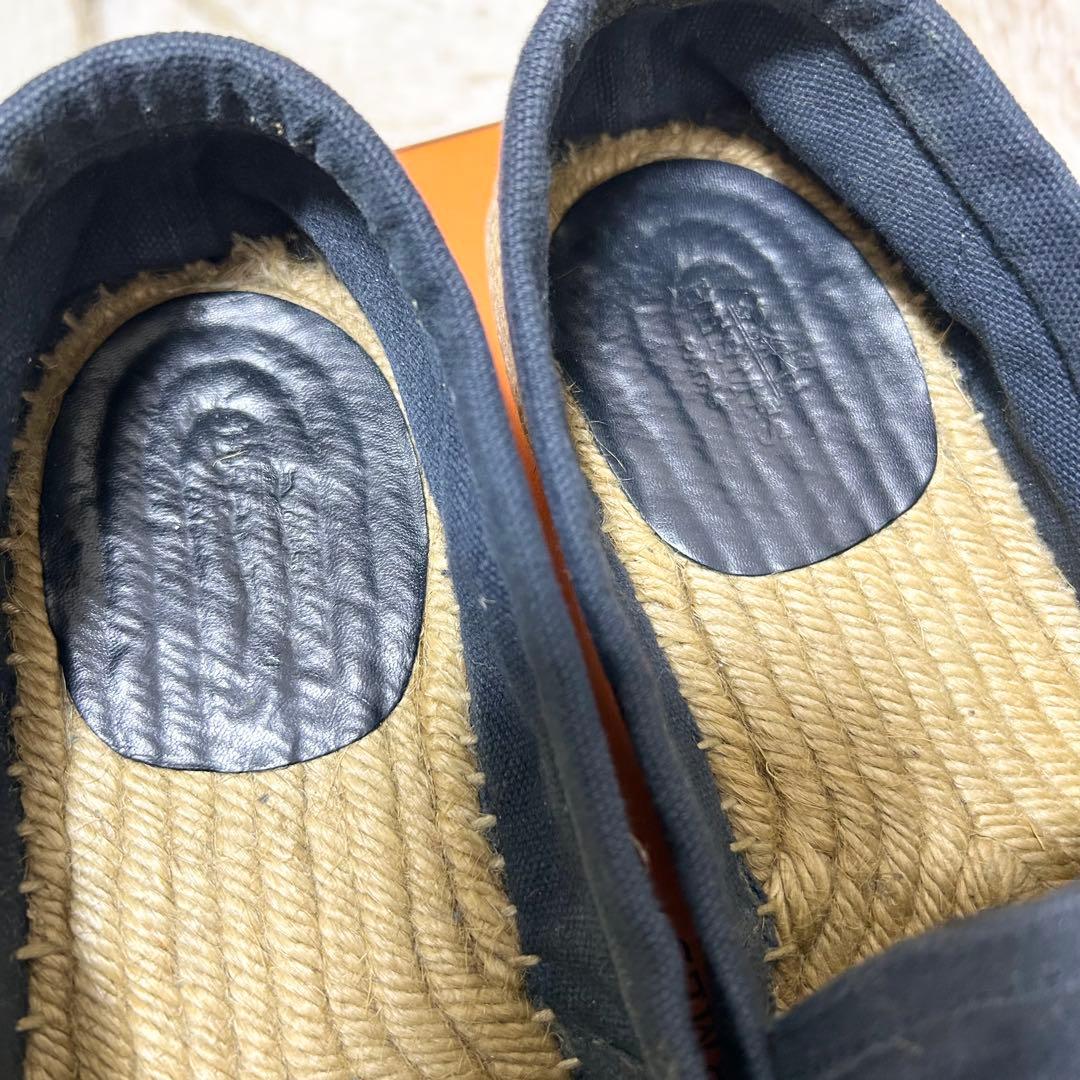 【良品】HERMES エルメス エスパドリーユ フラットシューズ