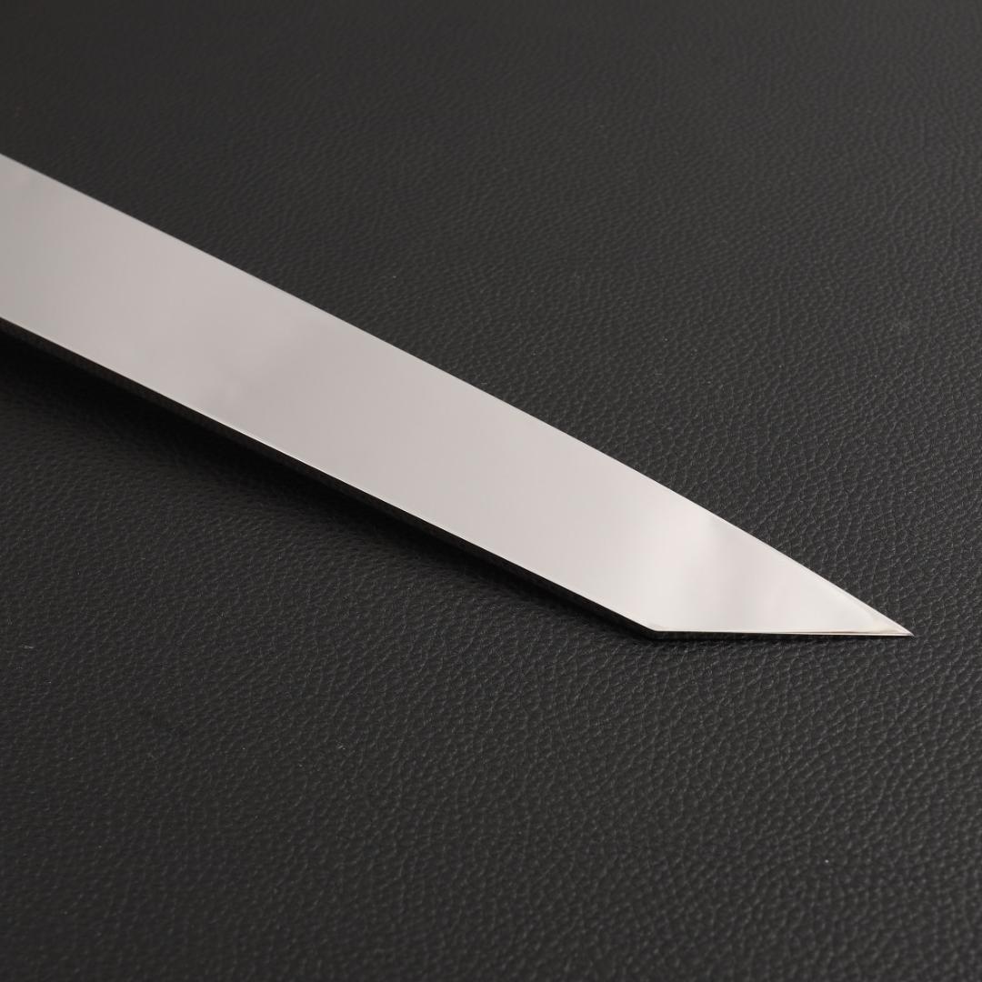 10825切付柳刃包丁 尺三刺身包丁鏡面仕上げ 刃は究極の切れ味黒檀黒水牛八角柄