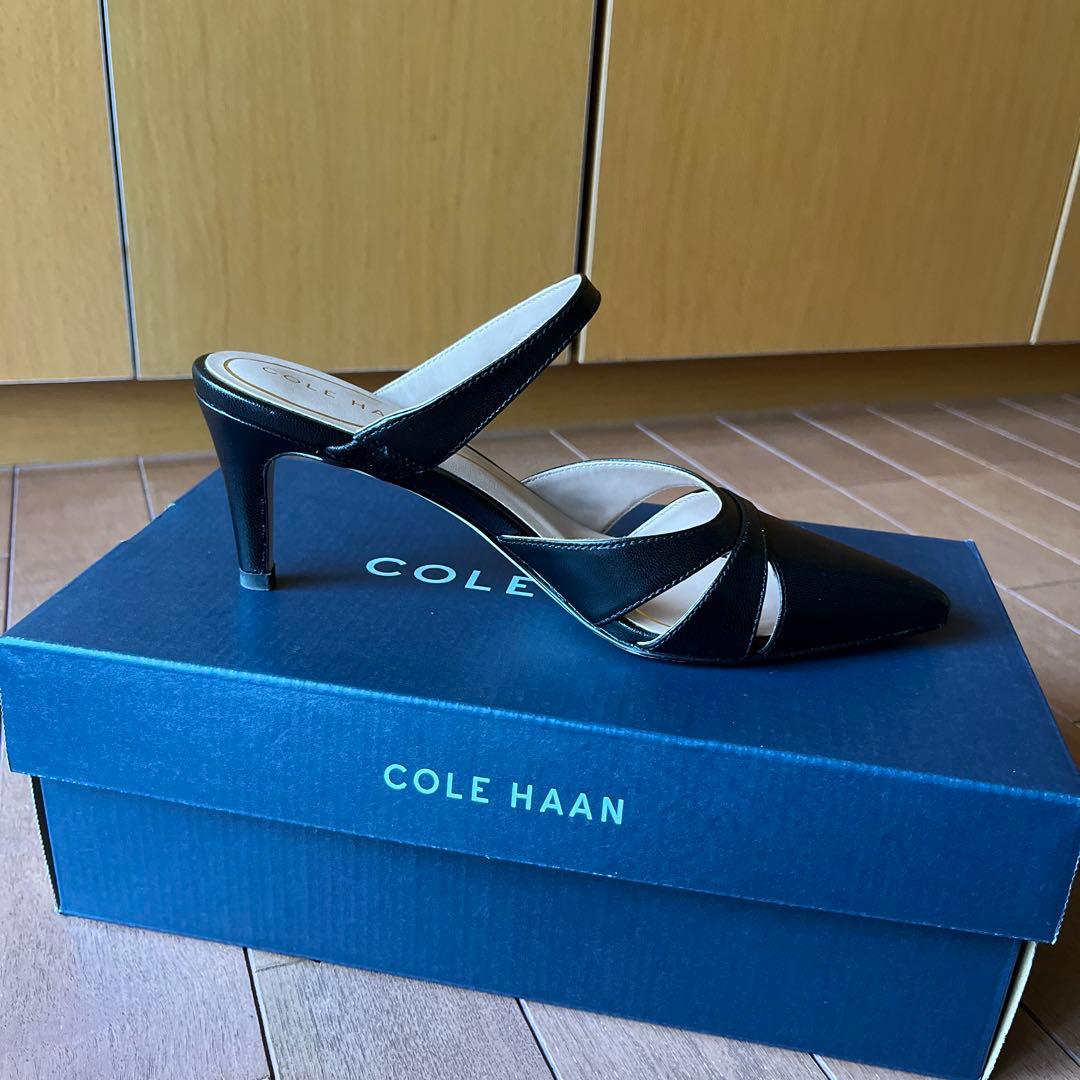 COLE HAAN ブラック ミュール ポインテッドトゥ