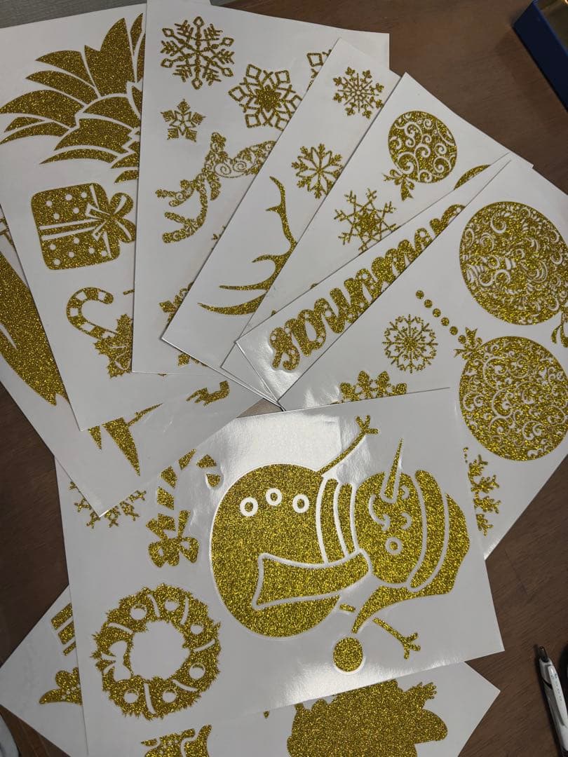 クリスマス ゴールデン 静電 ステッカー 窓 飾り