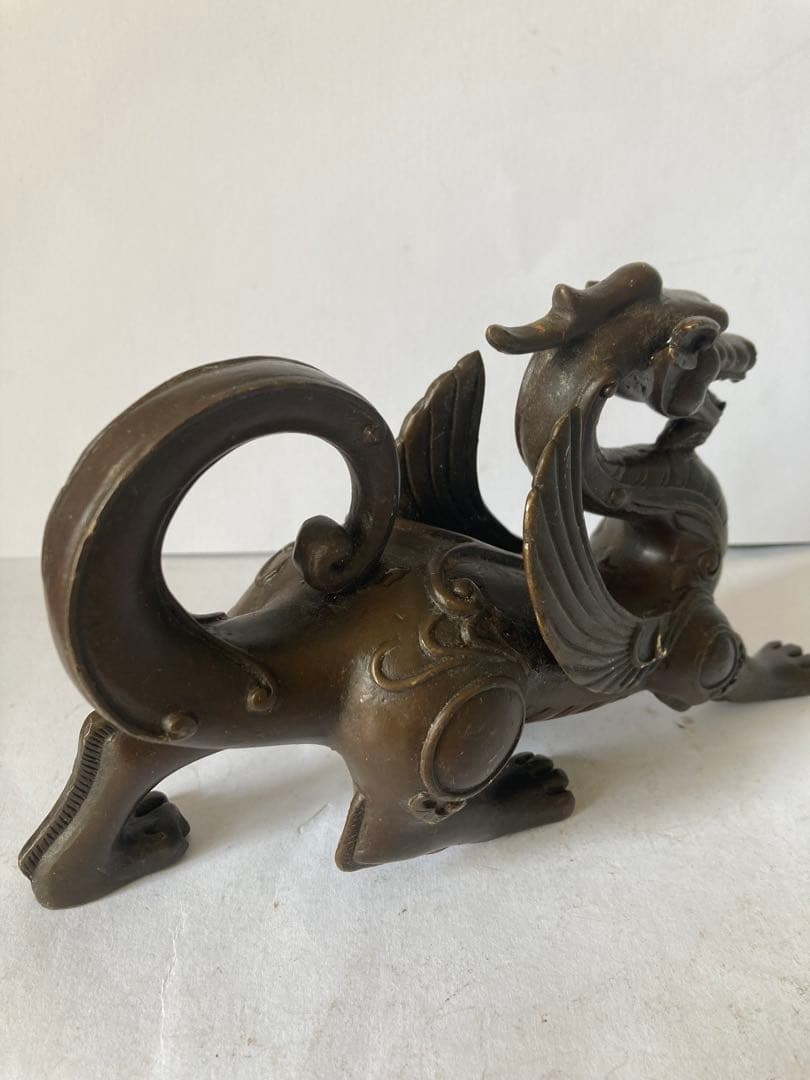 龍置物，古銅製，鎮宅，辟邪，緣起物，重約1300克。