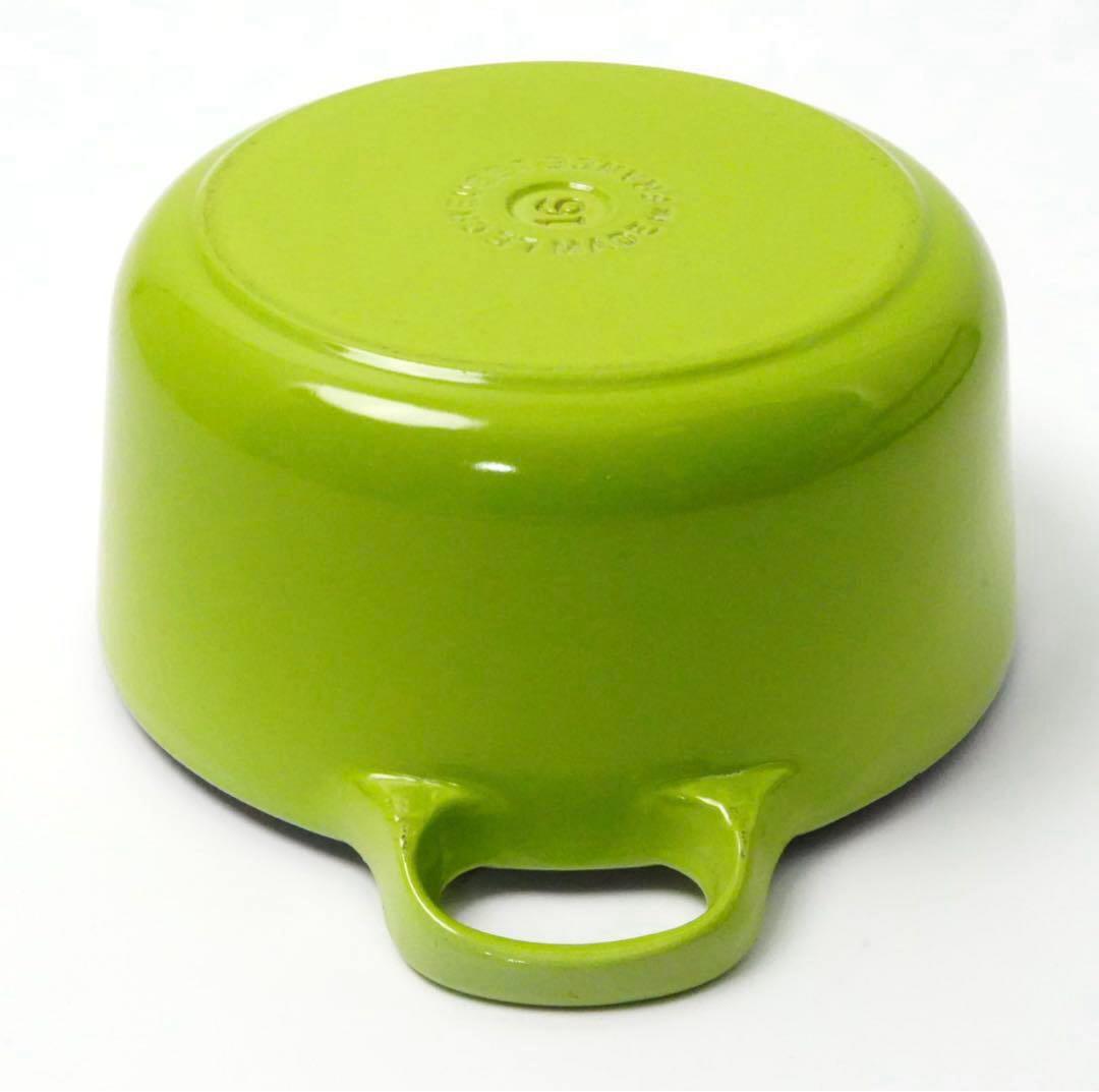 【美品】LE CREUSET　ココット ロンド フルーツグリーン　16cm