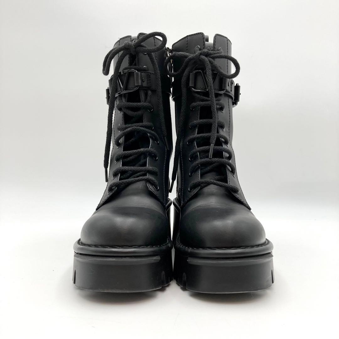 HOLIC✨ ヴァレンティノ キャンプサイト ブーツ 黒 Vロゴ 36.5