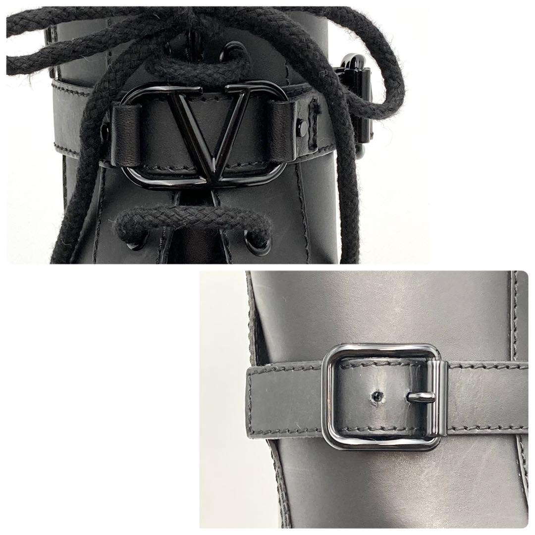 HOLIC✨ ヴァレンティノ キャンプサイト ブーツ 黒 Vロゴ 36.5