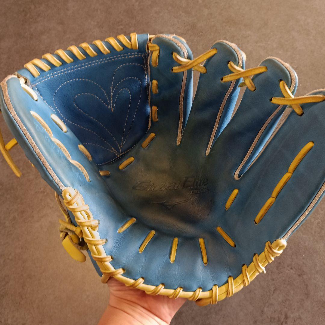 Mizuno グローバルエリート 軟式グローブ 青