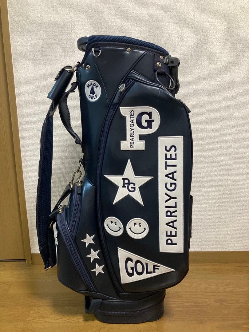 訳ありPEARLYGATES パーリーゲイツ キャディバッグ ネイビー スタンド