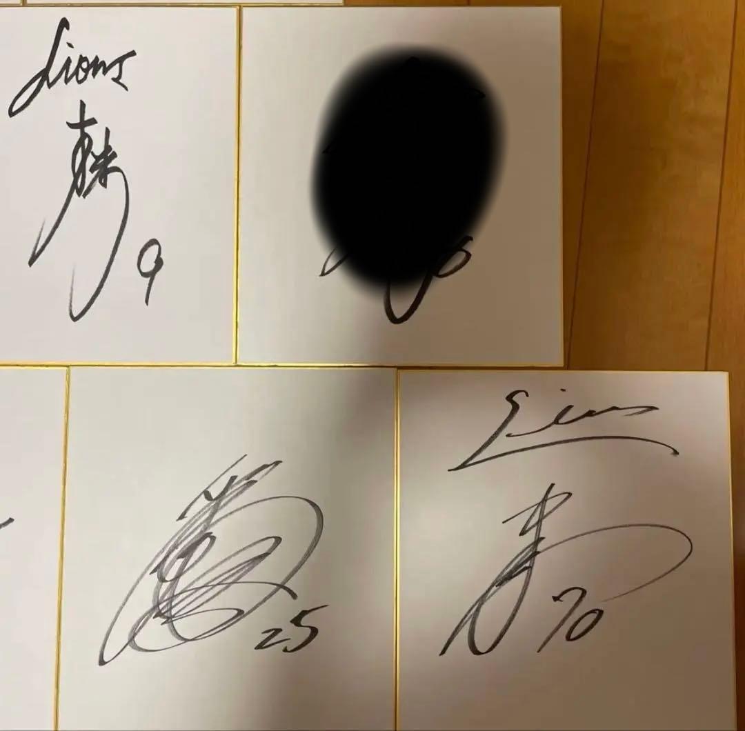 西武ライオンズ サイン色紙13枚セット