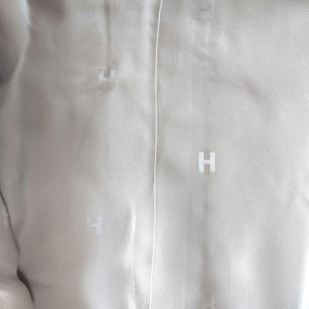 HERMES レザージャケット　ライダース　アイスブルー やぎ革 フランス製