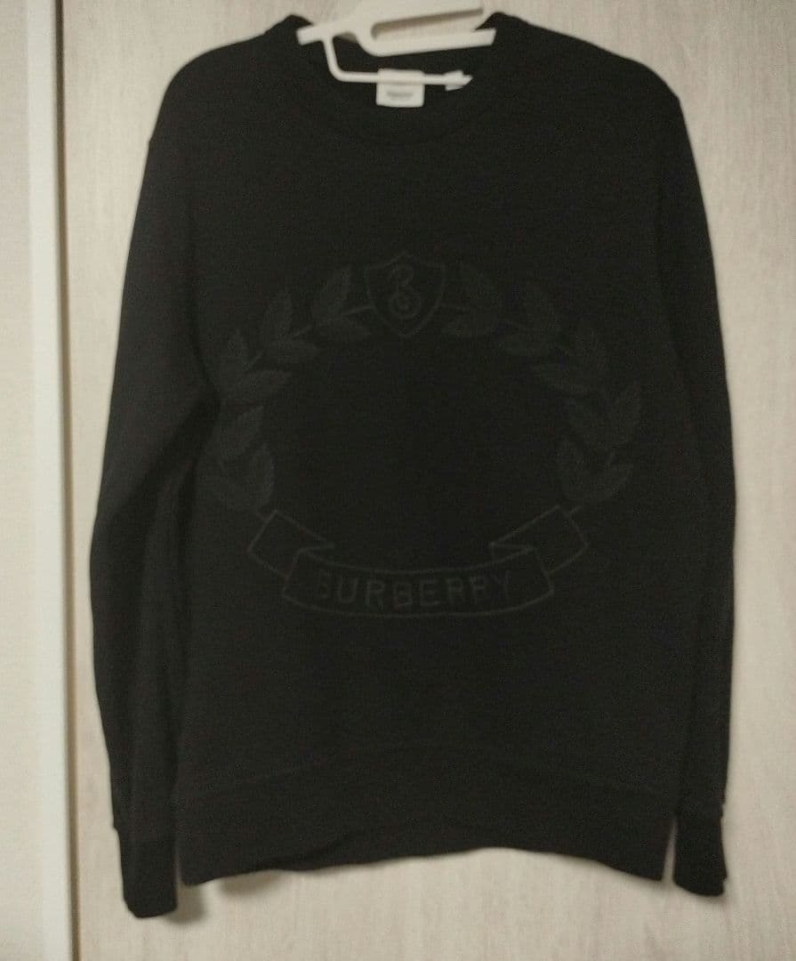 【期間限定価格】美品 バーバリー オークリーフ刺繍 スウェットトレーナー S 黒