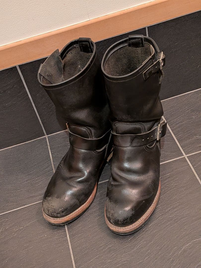 し*ん様 レッドウィング エンジニアブーツ2268 黒 レザー バックル付き