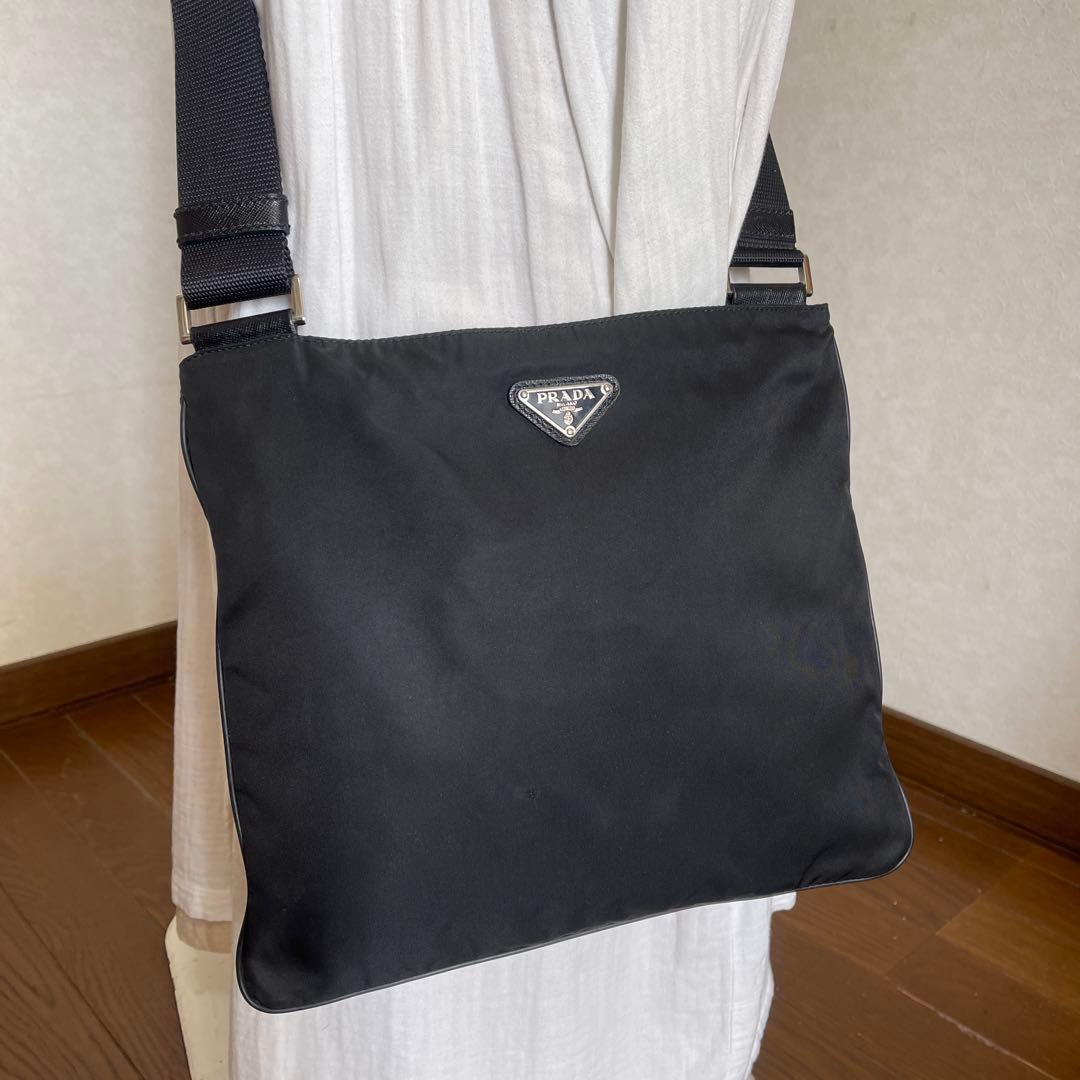 ◇ 良品PRADA プラダ ショルダーバッグ ナイロン ブラック ◇