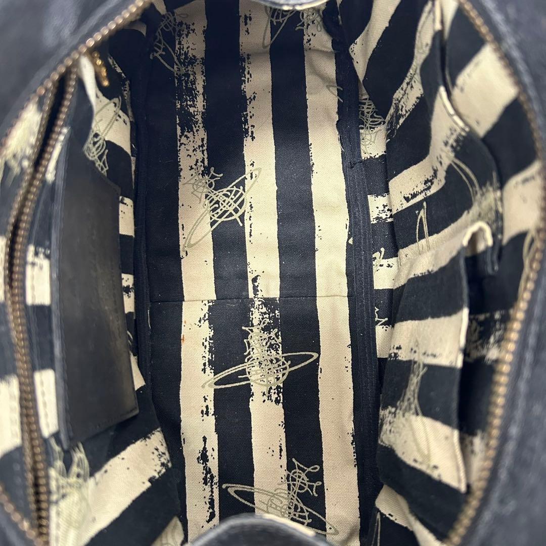 【美品】ヴィヴィアンウエストウッド ヤスミン オーブ ハンドバッグ レザー 黒