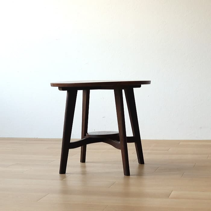 アンティーク サイド ヴィンテージ 丸テーブル ナラ 無垢材