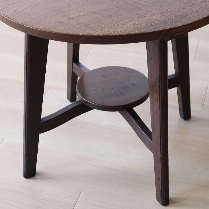 アンティーク サイド ヴィンテージ 丸テーブル ナラ 無垢材