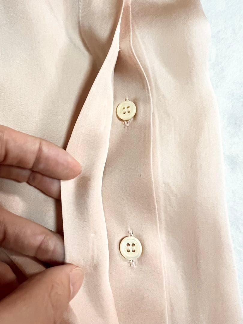 PRADA リボン付きブラウス 38 薄いピンク　シルク素材　Sサイズ