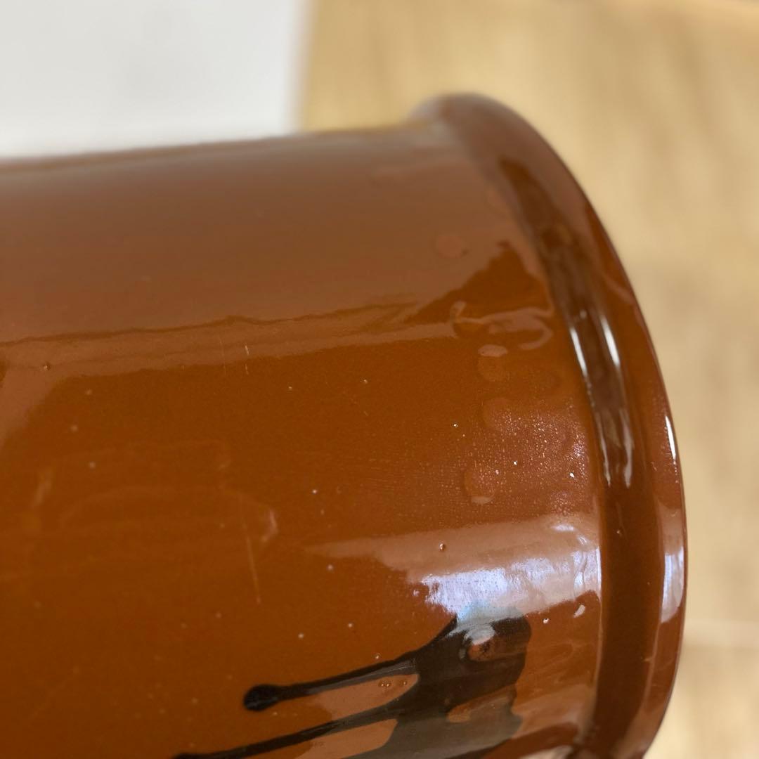 常滑焼/味噌蓋付かめ8号？日本製/梅干/味噌/漬物 漬物容器　大