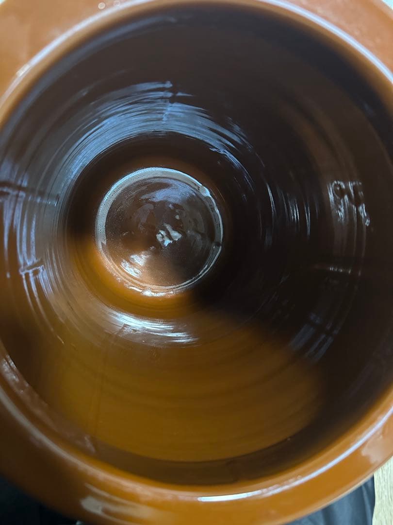 常滑焼/味噌蓋付かめ8号？日本製/梅干/味噌/漬物 漬物容器　大