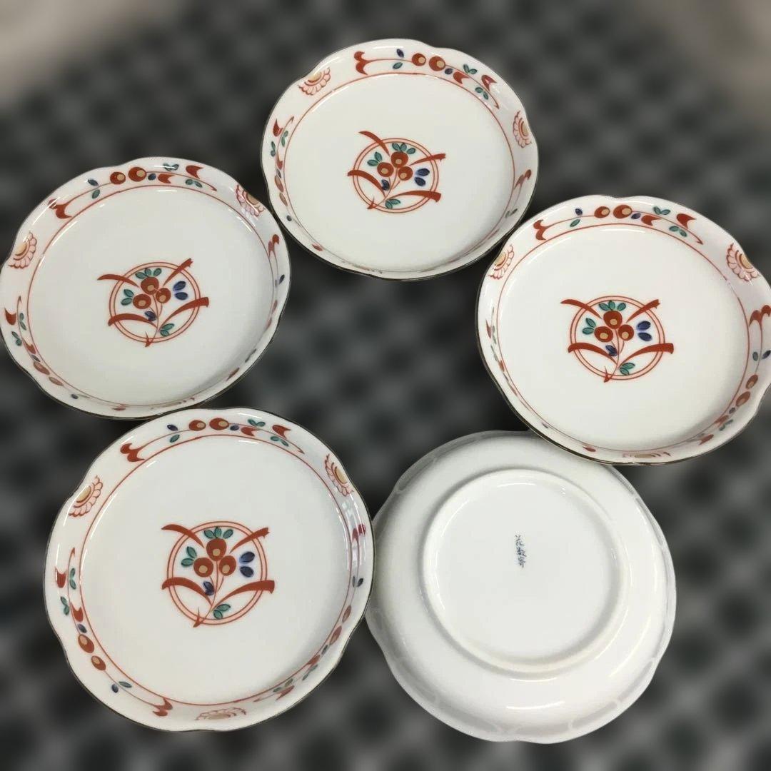 たち吉　呉須赤絵　煮物鉢　赤絵角　花数寄　赤絵皿　花あわせ　橘吉まとめ売り