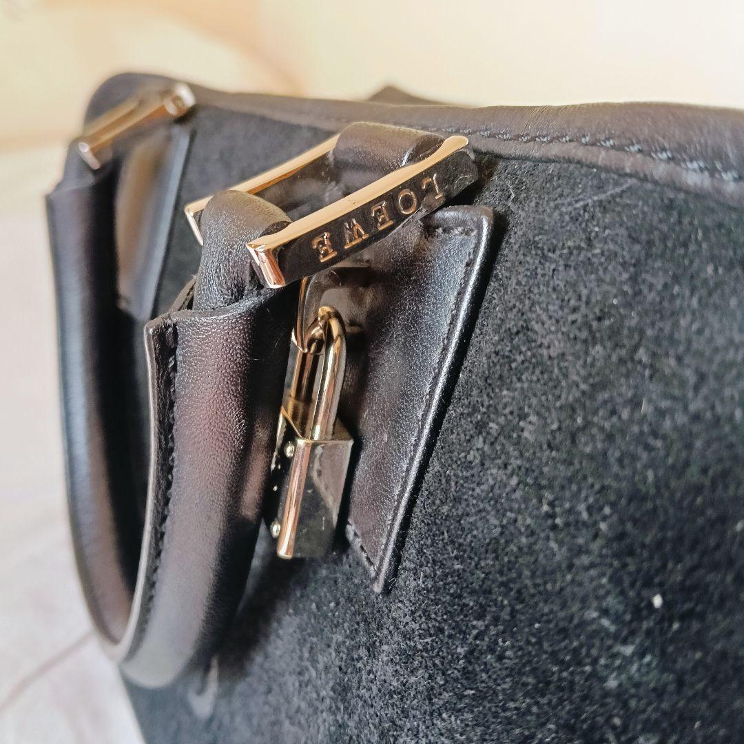 LOEWE アマソナ 28　スエード　ブラック　黒
