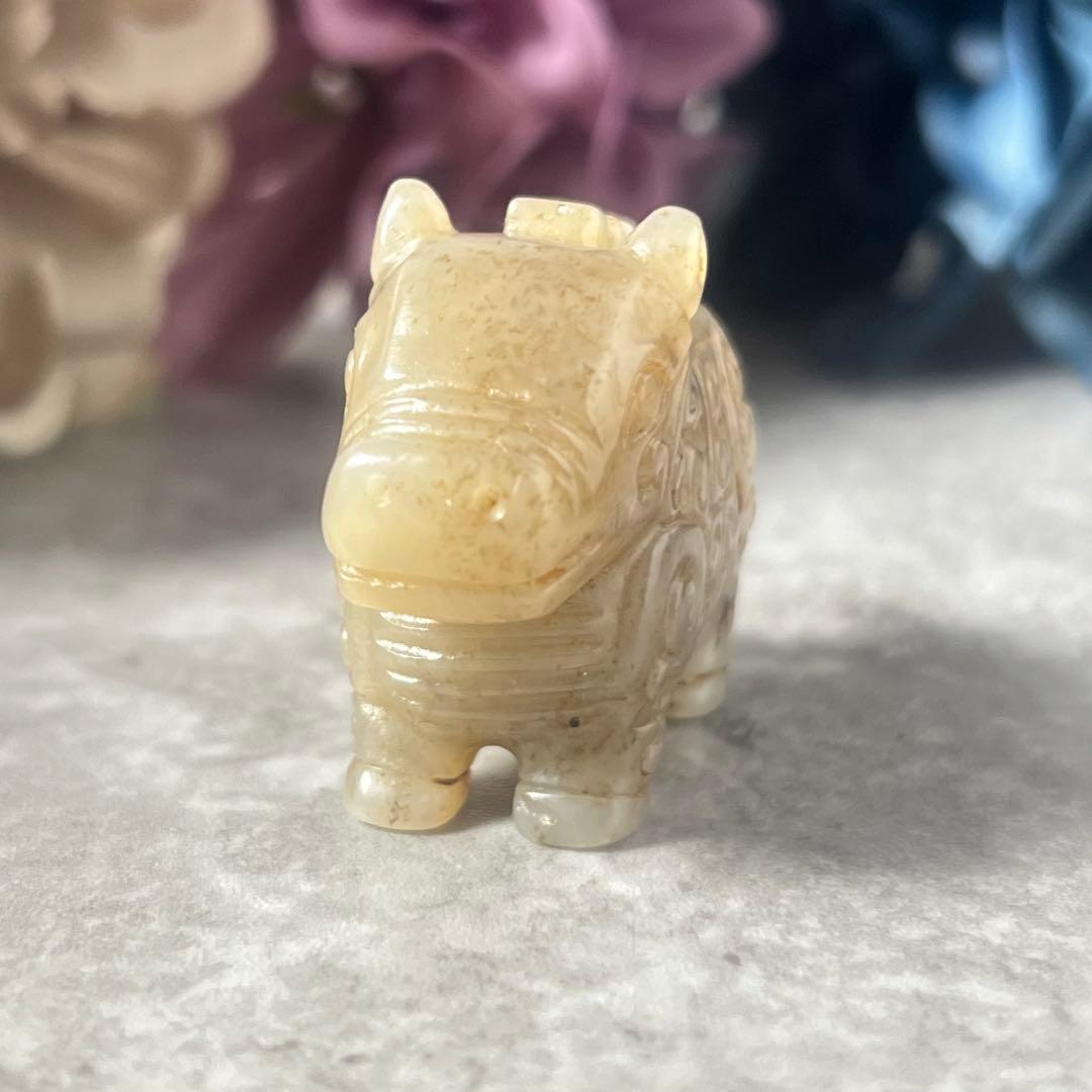 白玉饕餮文根付　提物 吊坠上衣　塑像　老玉　古玉