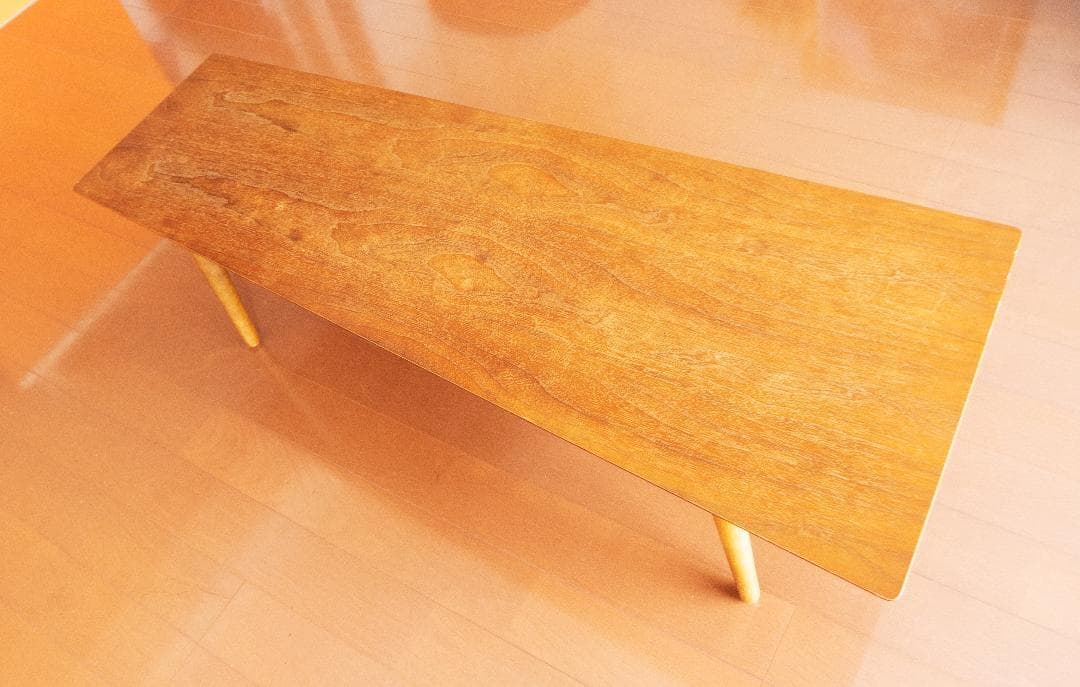 折りたたみ木製！送料込！美品！折りたたみ！ ローテーブル 2点組！