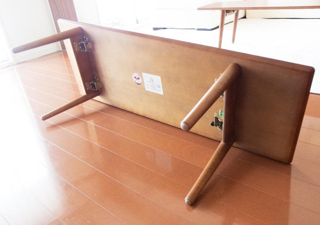 折りたたみ木製！送料込！美品！折りたたみ！ ローテーブル 2点組！