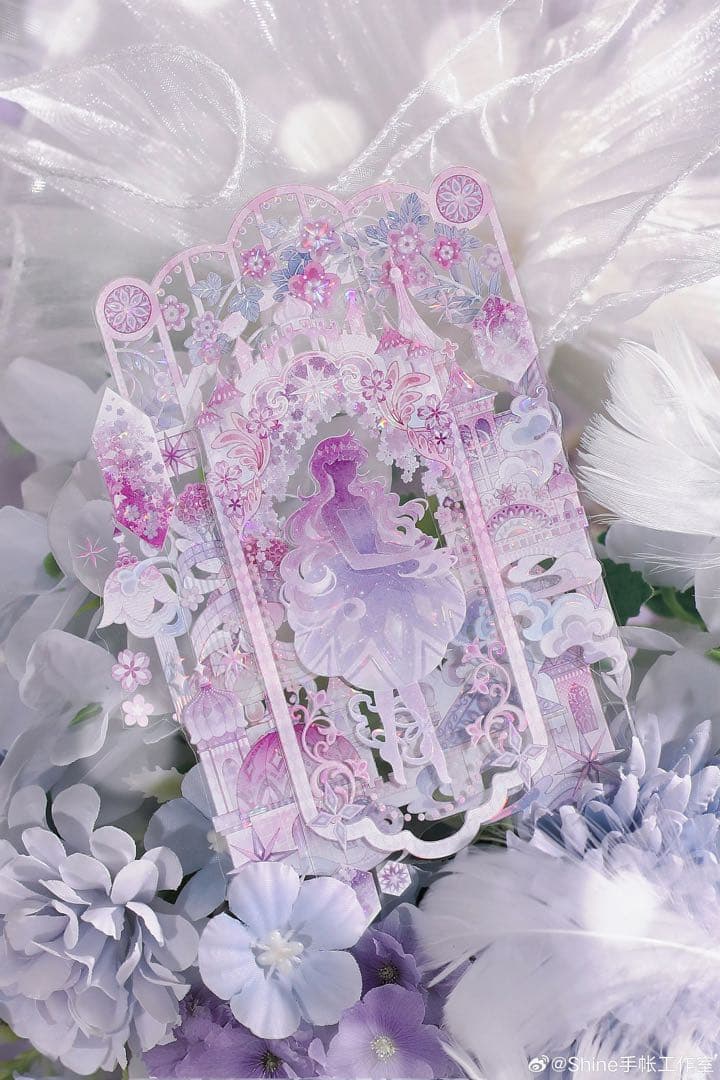 【8890】海外　マステ　3/5/巻　貝殻光マスキングテープ　舞踏会　装飾系