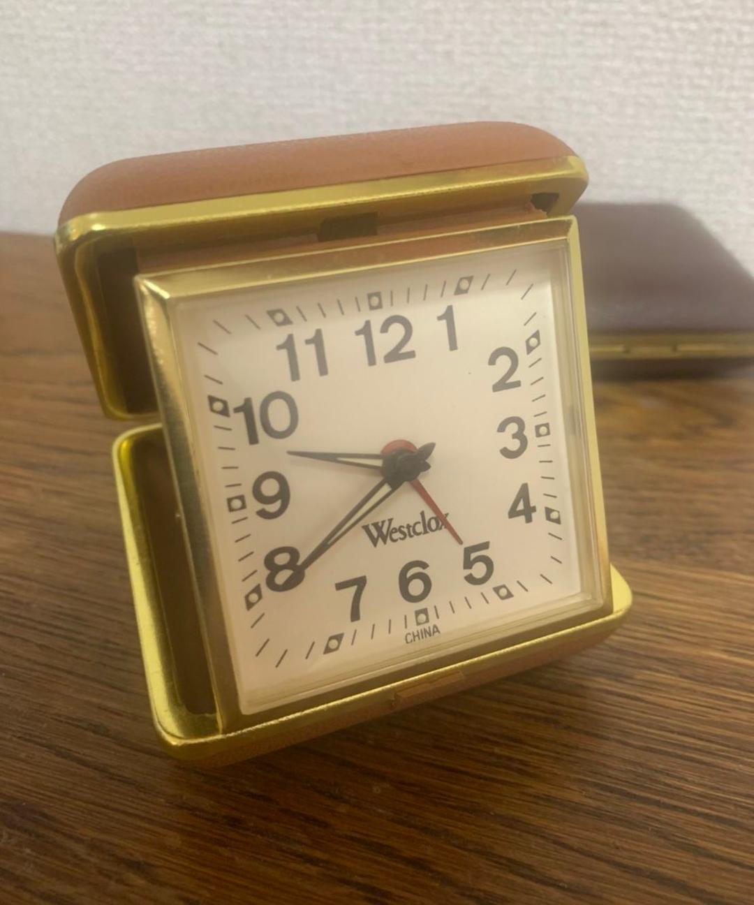 レア　ヴィンテージトラベルクロック置時計　ミッドセンチュリー