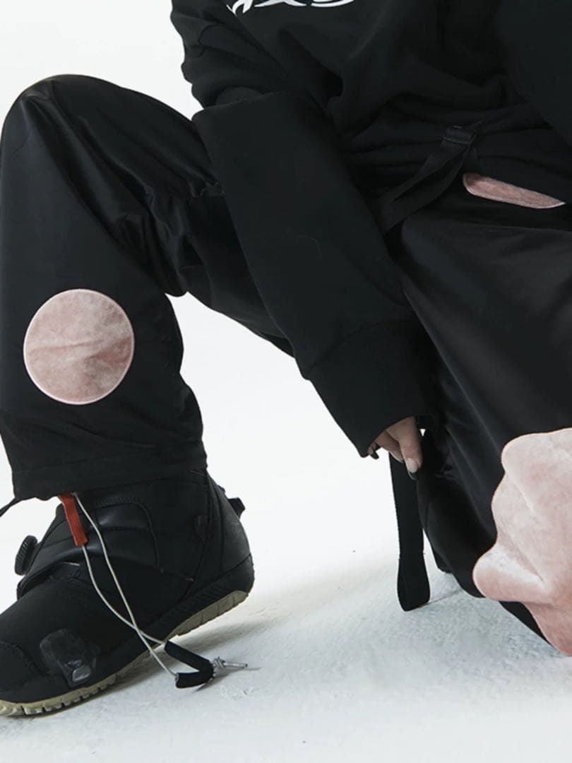 新品未使用 ベルベット調 ドット柄 スキーパンツ L 男女兼用 日常使用可