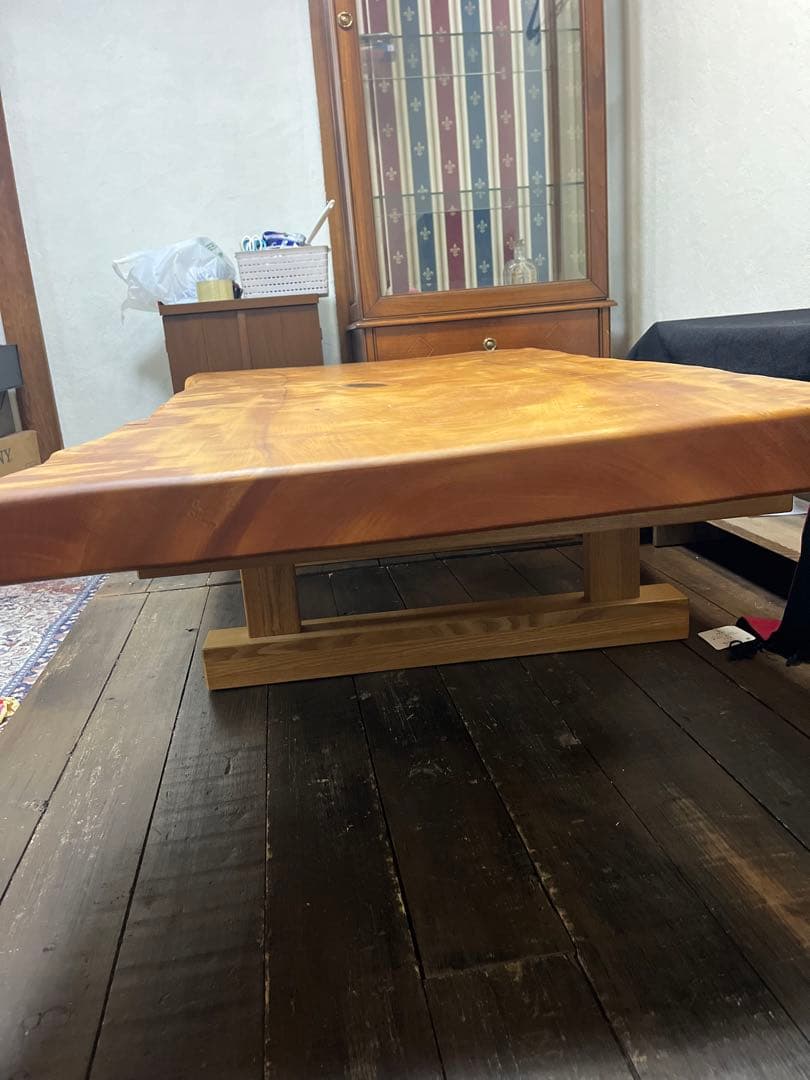 KM 天然木 白栃一枚板テーブル 高級家具