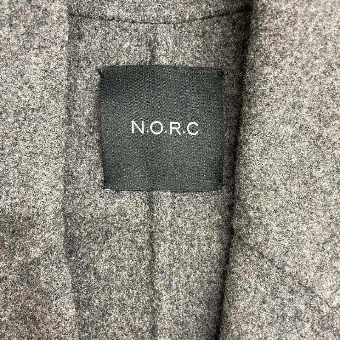 【 N.O.R.C 】ウール メルトン ロング リバー コート チャコール